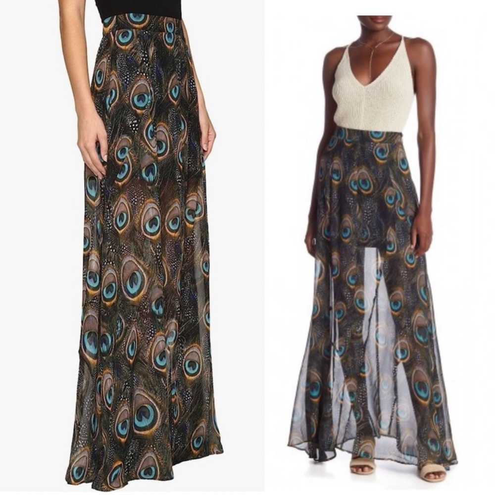 Show Me Your Mumu Princess Di Peacock Maxi Skirt - NWT